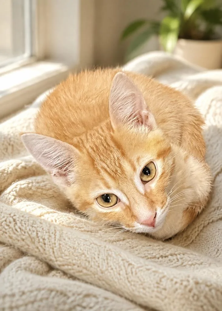 A baby small-sized female Domestic Short Hair cat named Pumpkin Puff for adoption in East Ridge, TN