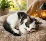 A baby medium-sized male White Domestic Short Hair cat named Larkin for adoption in Portsmouth, OH
