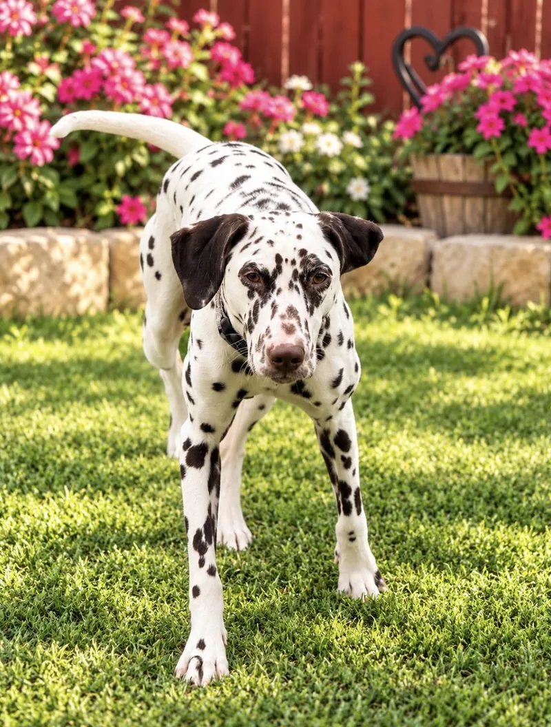 An adult medium-sized female Dalmatian dog named Abby for adoption in Helotes , TX