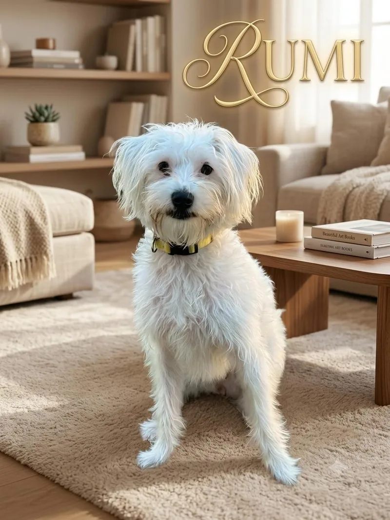 A young small-sized female Maltese dog named Rumi for adoption in Orange, CA