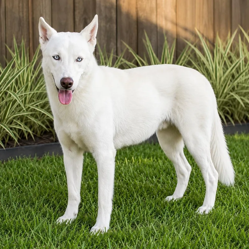 An adult medium-sized male White / Cream Shepherd dog named Blanco for adoption in Houston, TX