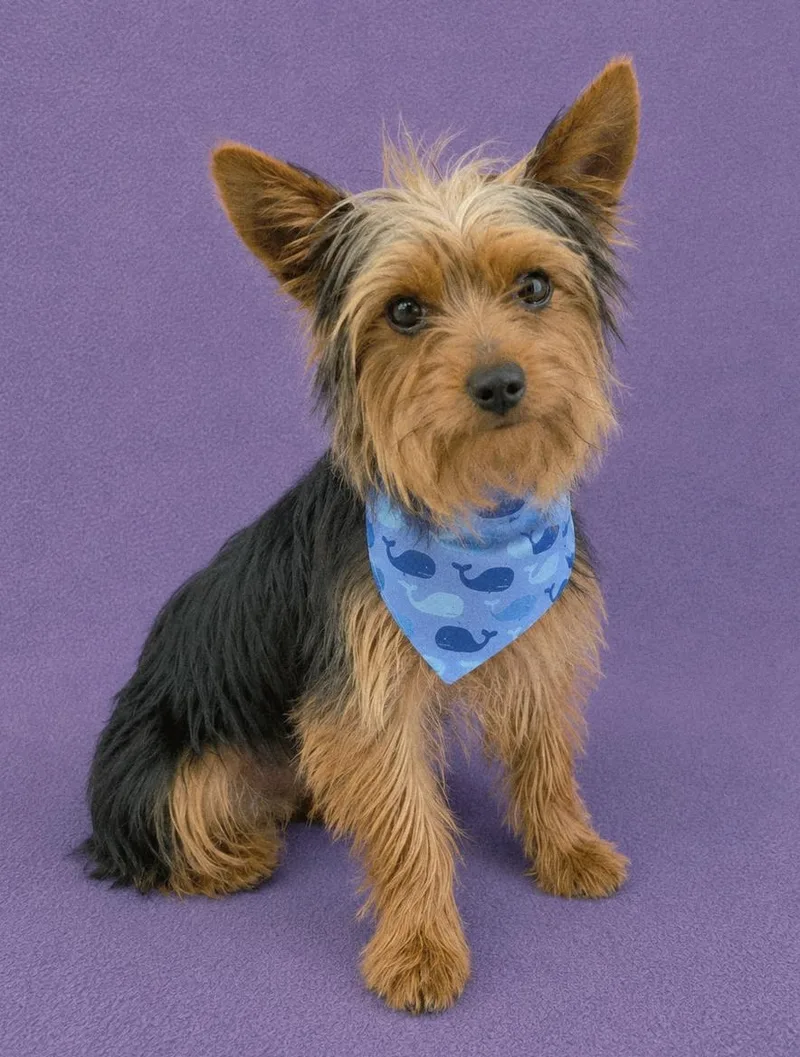 A young small-sized male Black Silky Terrier dog named Mr. Watson for adoption in Lodi, CA