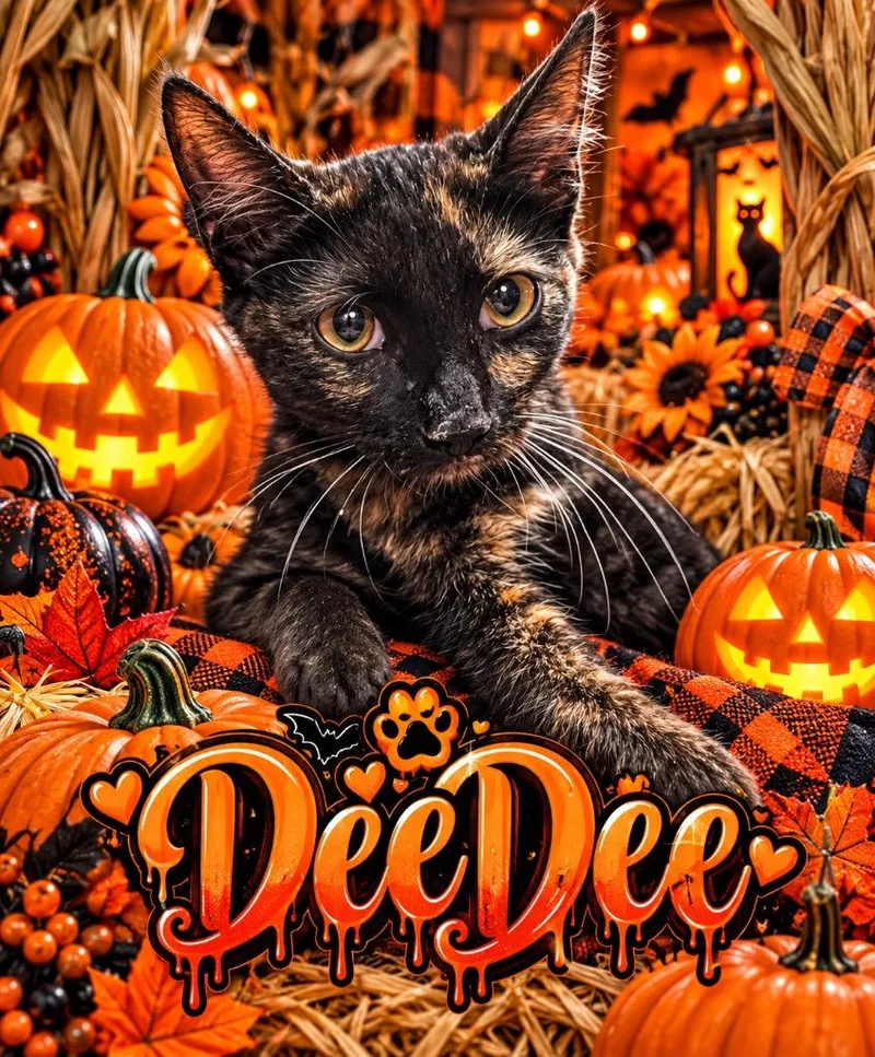 A young medium-sized female Tortoiseshell Domestic Short Hair cat named Dee Dee for adoption in Shelbyville, TN