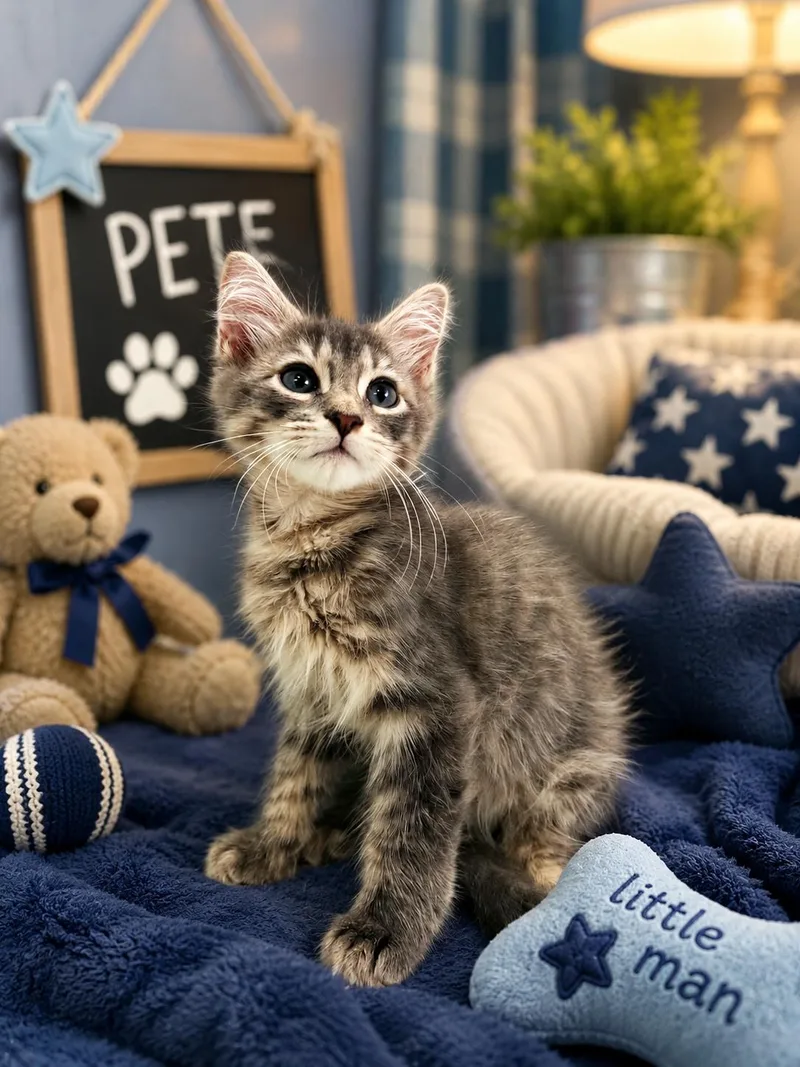 A baby medium-sized male Domestic Medium Hair cat named Pete for adoption in Tavares, FL