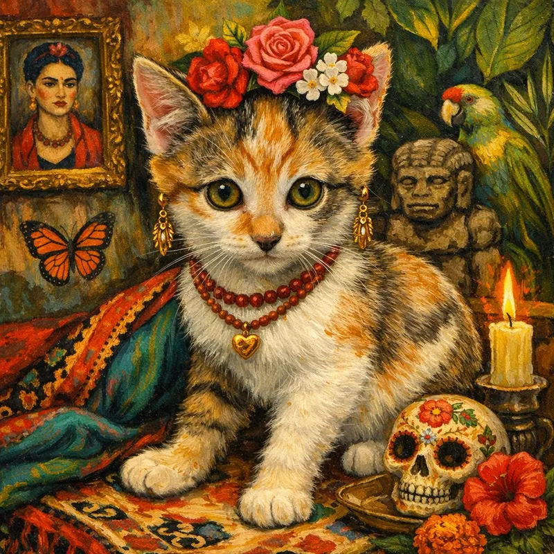 A young medium-sized female Calico Domestic Short Hair cat named Frida The Artist's for adoption in Prescott, AZ