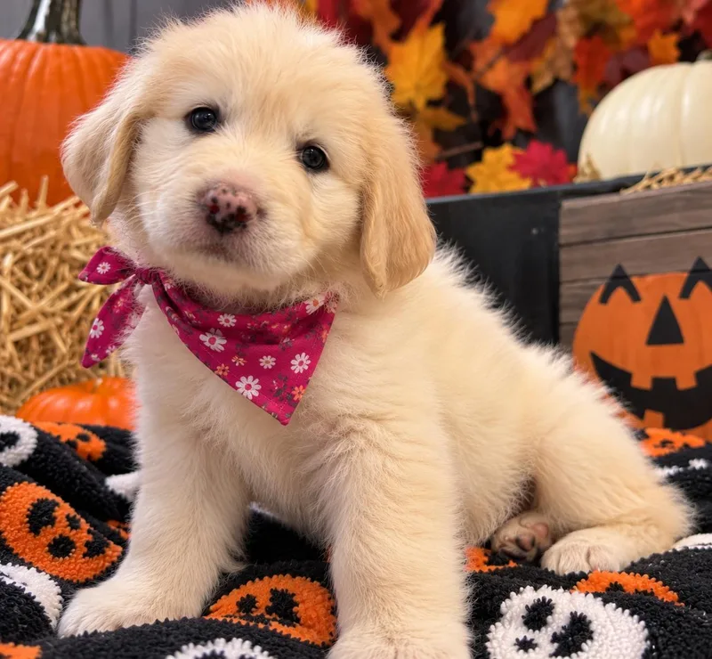 A baby large-sized male White / Cream Golden Retriever dog named Hazel  Hattie and for adoption in Cerritos, CA