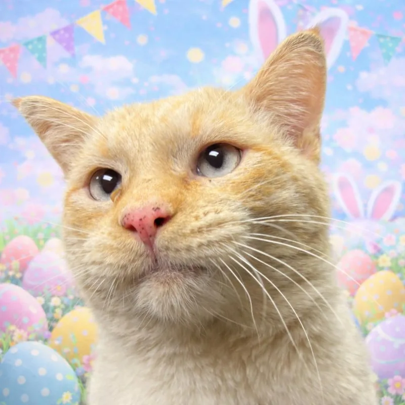 An adult large-sized male Cream / Ivory Siamese cat named Chunky Monkey for adoption in Hinesville, GA