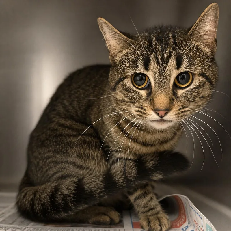 A young medium-sized male Brown / Chocolate Domestic Short Hair cat named Captain Morgan for adoption in Austin, TX