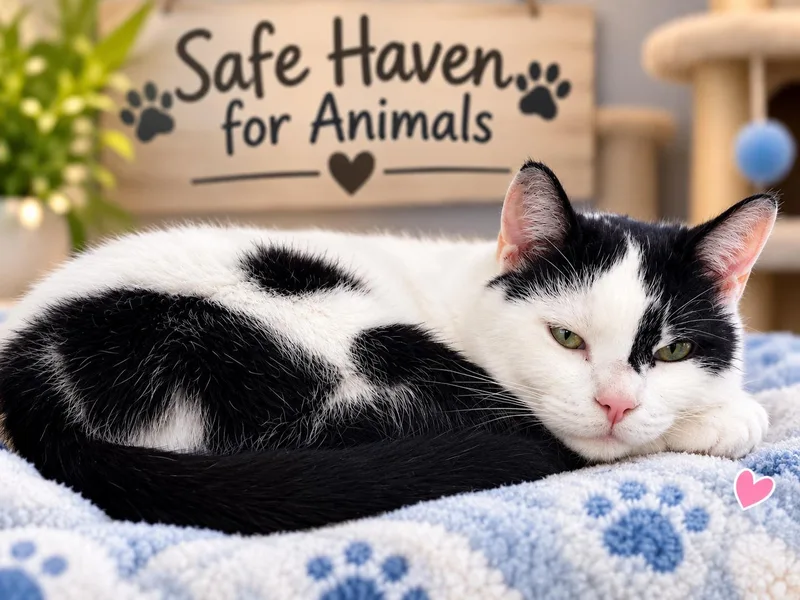 An adult medium-sized female Black & White / Tuxedo Domestic Short Hair cat named Orianna for adoption in Scottsdale, AZ