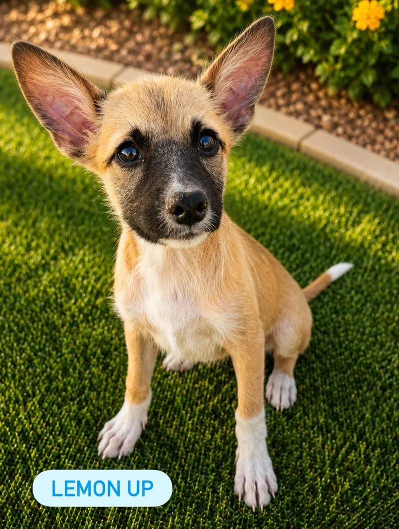 A baby medium-sized male Mixed Breed dog named Lemon Up for adoption in Henderson, NV