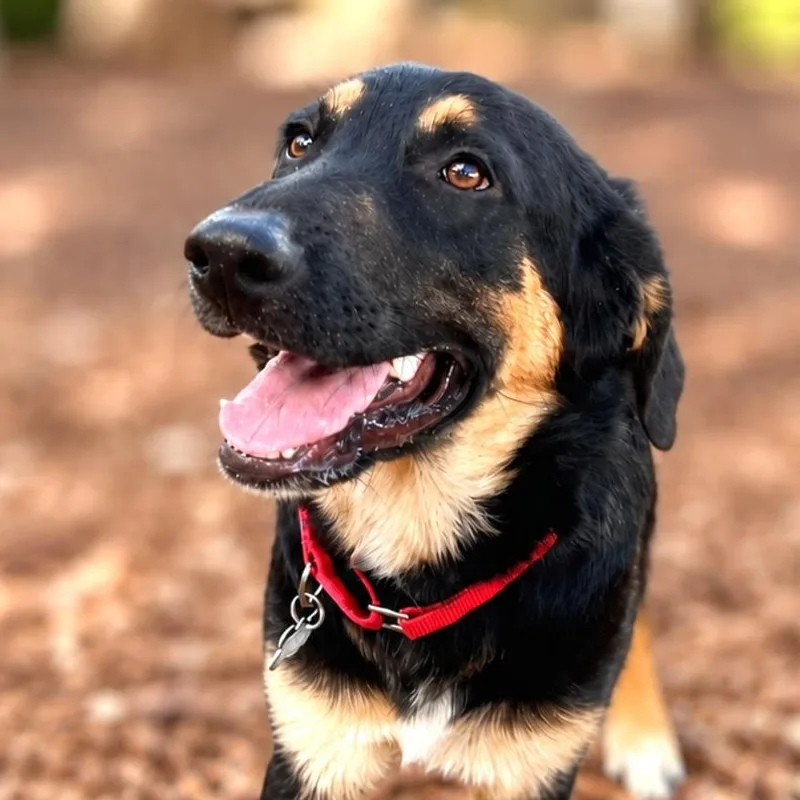 A baby medium-sized male Shepherd dog named Bronx for adoption in Boerne, TX