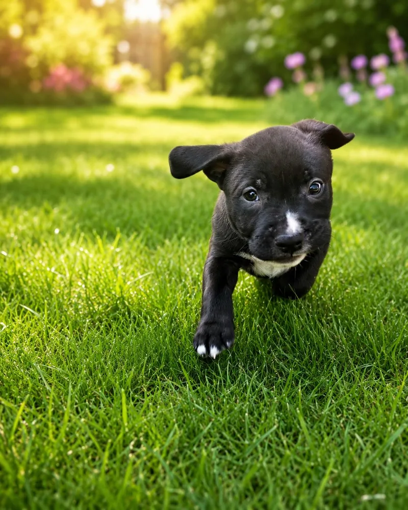 A baby medium-sized female Gray / Blue / Silver Labrador Retriever dog named Misty for adoption in Union Grove, WI