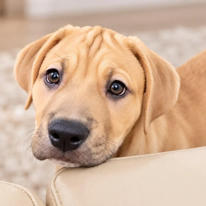 A baby medium-sized male Labrador Retriever dog named Graham for adoption in Houston, TX