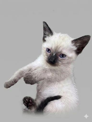 A baby medium-sized female Flame Point Siamese cat named Wanda for adoption in Baker, LA