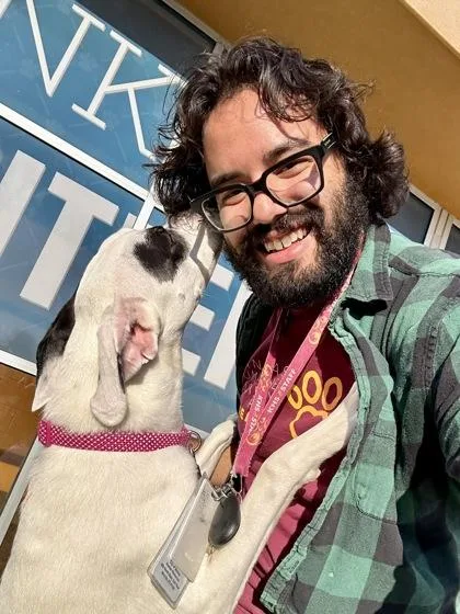 A young large-sized male White / Cream Mixed Breed dog named Milo for adoption in Wichita, KS