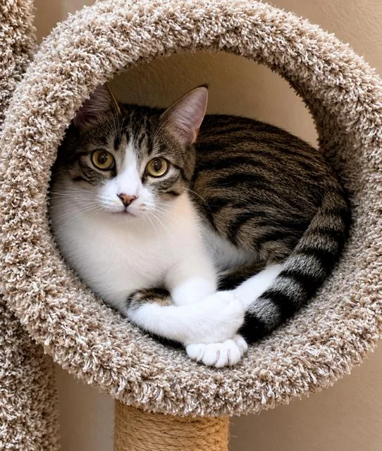 A young medium-sized male Tabby (Brown / Chocolate) Domestic Short Hair cat named Shark for adoption in Los Angeles, CA