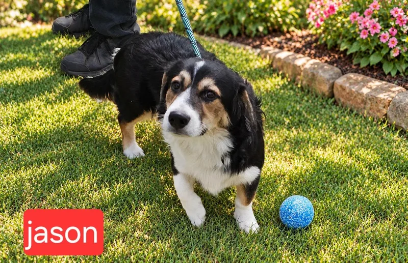 A young medium-sized male Corgi dog named Jason for adoption in Fort Worth, TX