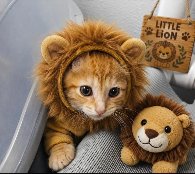 A baby small-sized male Domestic Medium Hair cat named Lion for adoption in Washington Court House, OH