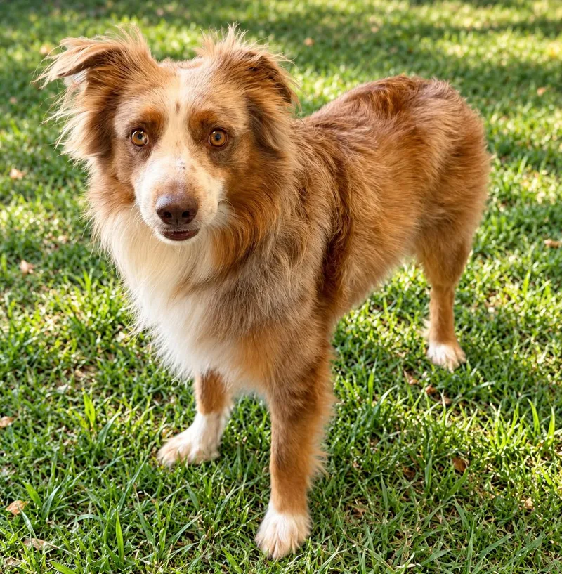 An adult medium-sized male Australian Shepherd dog named Brownie for adoption in Winter Haven, FL