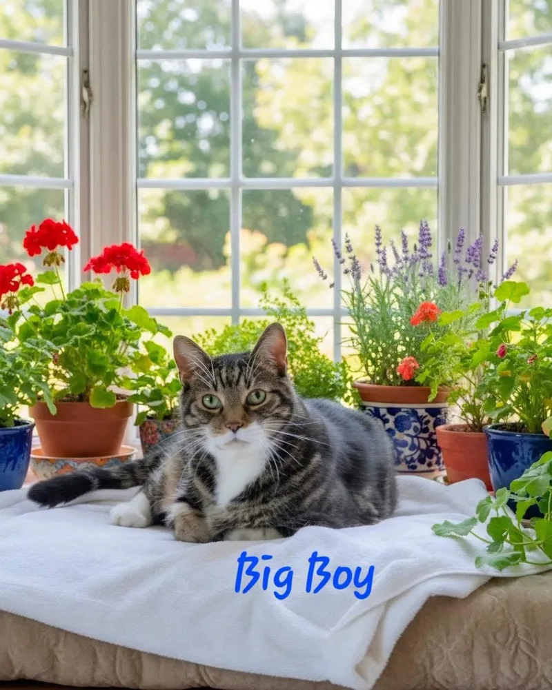 A senior medium-sized male Tabby cat named Big Boy for adoption in Spring Lake, NJ