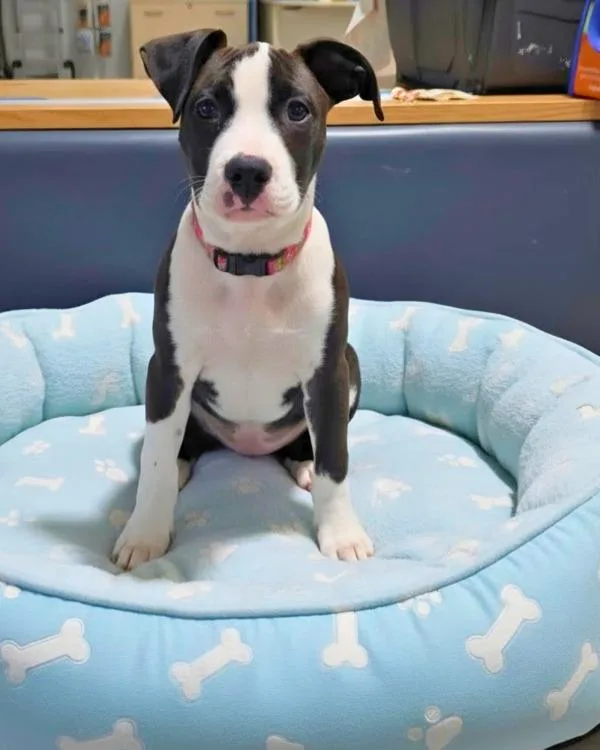 A baby small-sized male Pit Bull Terrier dog named Steward Bots for adoption in Novato, CA