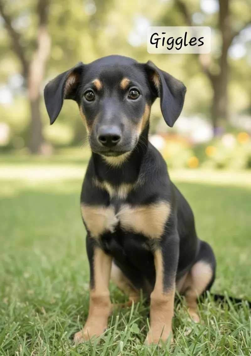 A baby medium-sized female Labrador Retriever dog named Giggles for adoption in Manchester, CT