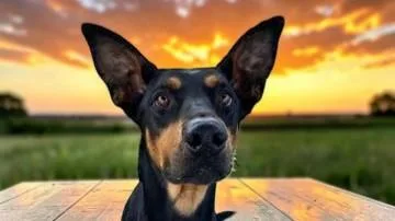 An adult large-sized female Black Doberman Pinscher dog named Lorna for adoption in Ventura, CA