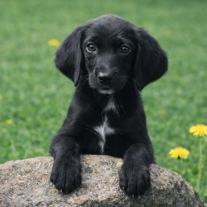 A baby medium-sized male Black Labrador Retriever dog named CT Antler avail Jul for adoption in Stormville, NY