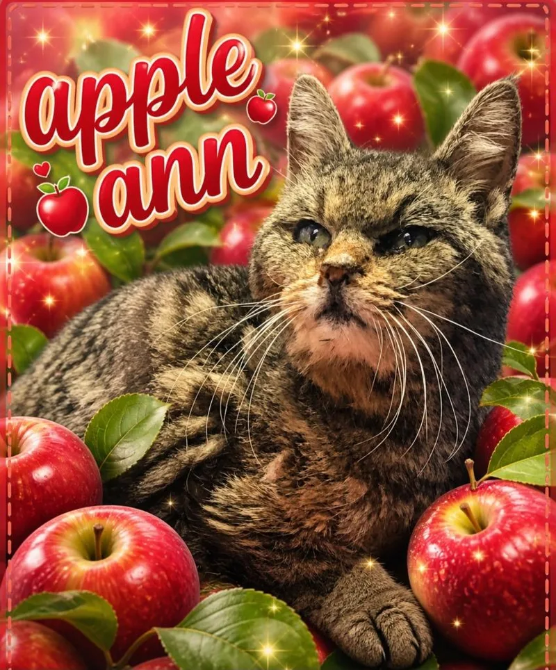 A senior medium-sized female Domestic Short Hair cat named Apple Ann for adoption in Washington Court House, OH