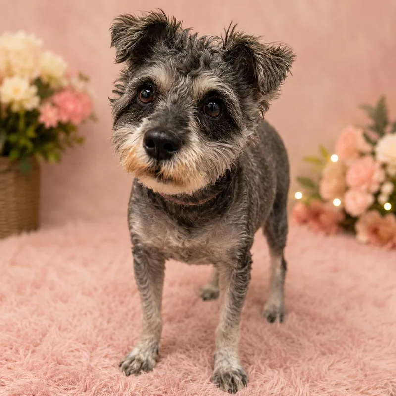 An adult small-sized male Gray / Blue / Silver Schnauzer dog named Rocket for adoption in Henderson, NV