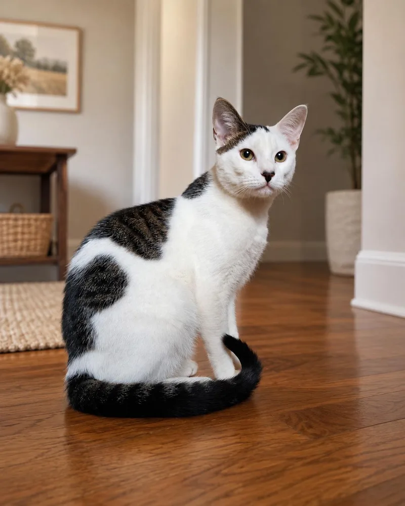 A young medium-sized male Gray & White Domestic Short Hair cat named Bello And Brad for adoption in Indian Trail, NC