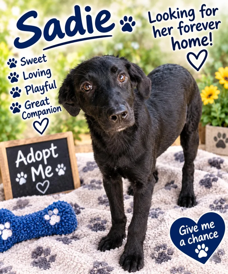 A young medium-sized female Mixed Breed dog named Sadie for adoption in thomson, GA