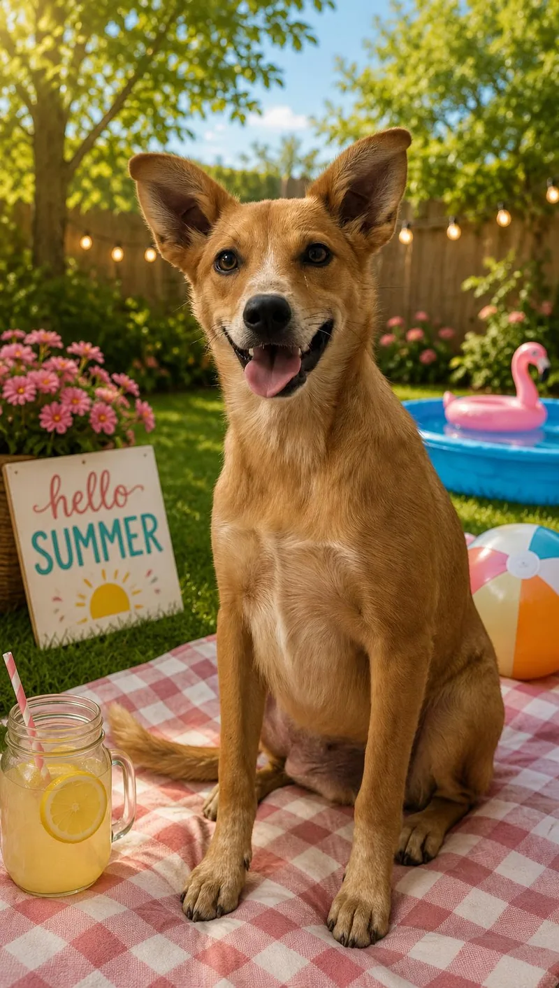 A young medium-sized female Red / Chestnut / Orange Australian Cattle Dog / Blue Heeler dog named Burrito for adoption in Chickasha, OK