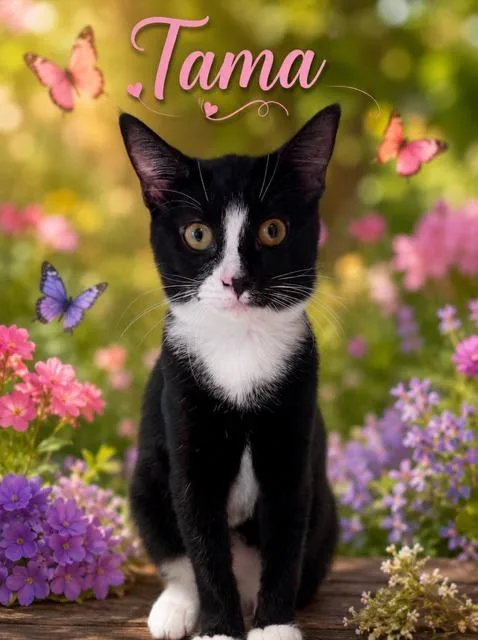 A baby small-sized female Domestic Short Hair cat named Tama for adoption in Dalton, GA