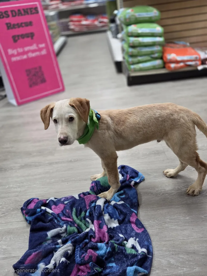 A baby medium-sized male Apricot / Beige Golden Retriever dog named Chino for adoption in Hackettstown, NJ