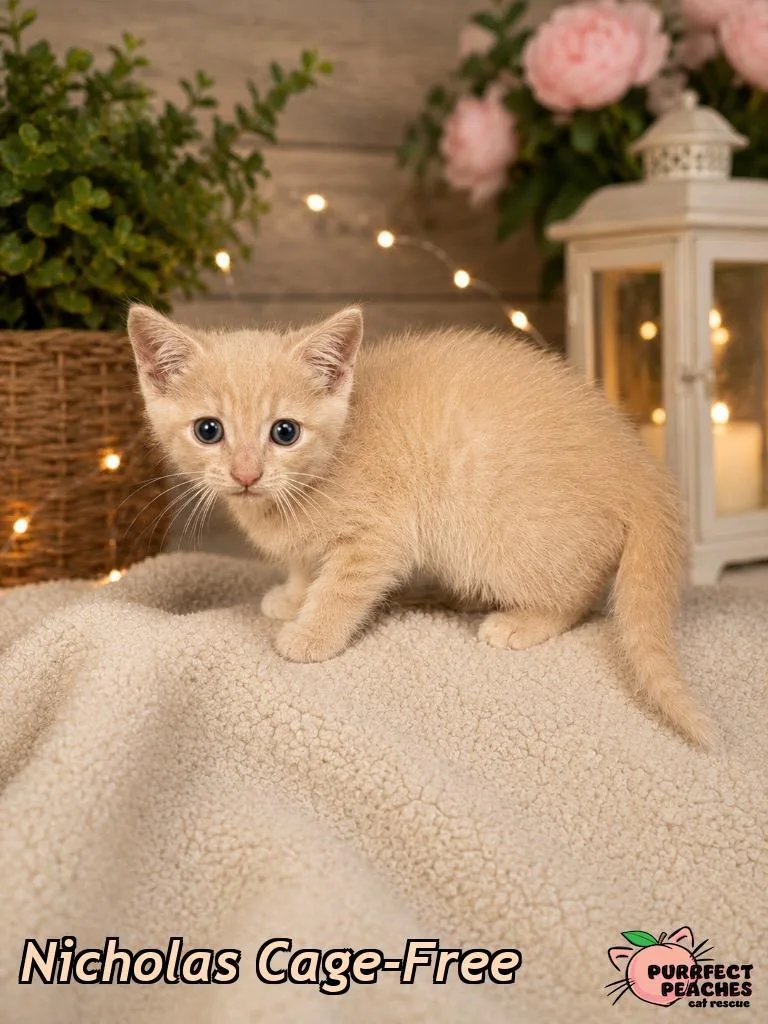 A baby medium-sized male Domestic Short Hair cat named Nicholas CageFree for adoption in Douglasville, GA