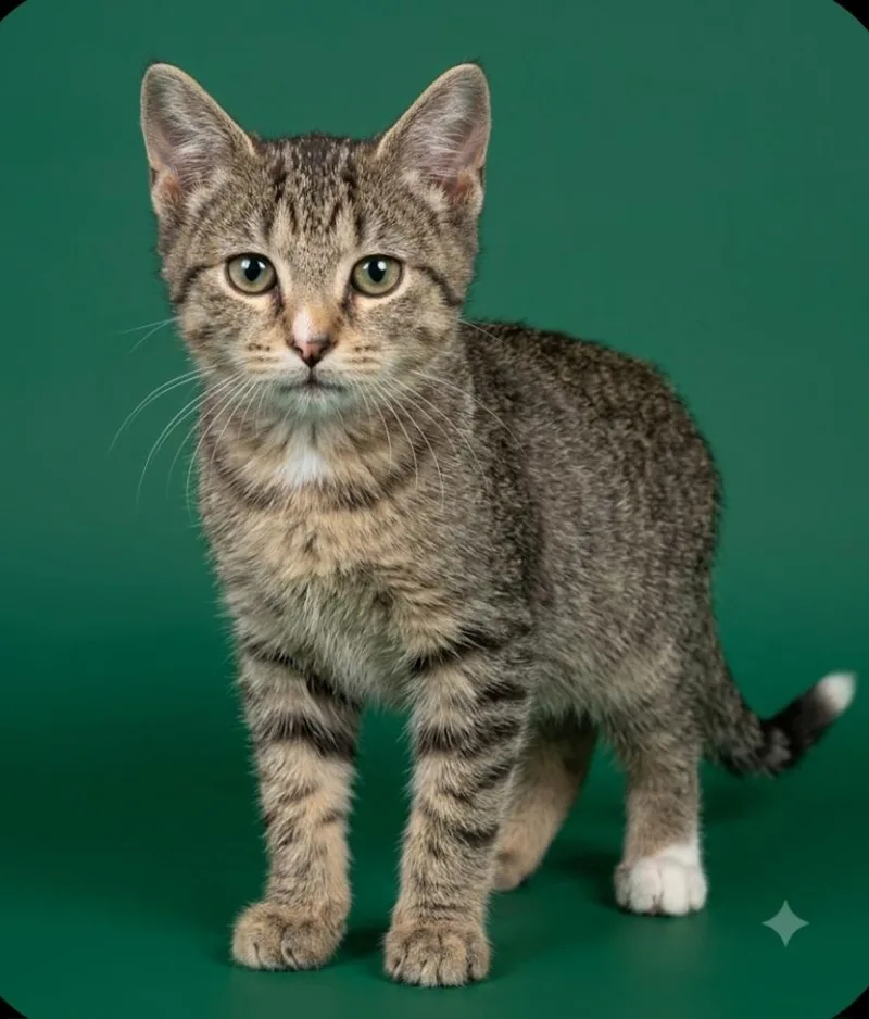 A baby medium-sized male Tabby (Tiger Striped) Domestic Short Hair cat named Theo for adoption in East Brunswick, NJ