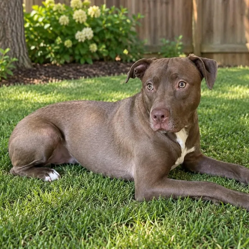 A young medium-sized female Labrador Retriever dog named Luna for adoption in Fort Worth, TX