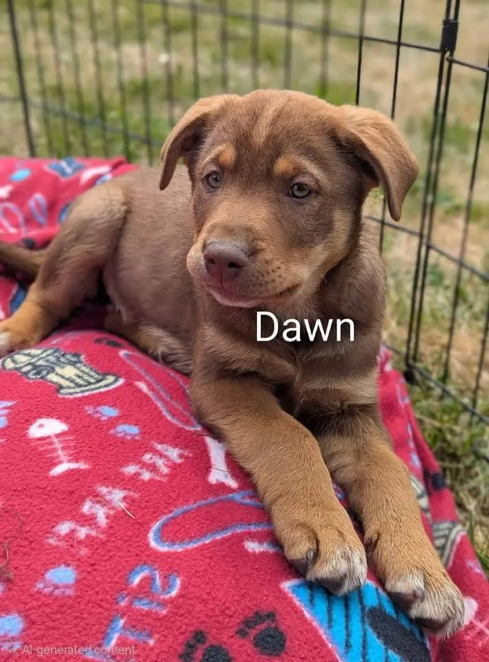 A baby medium-sized female Mixed Breed dog named Dawn for adoption in Arlee, MT