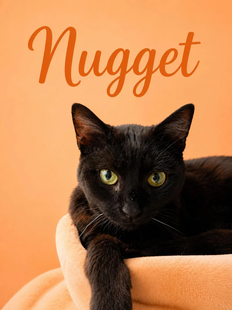 A young medium-sized male Domestic Short Hair cat named Nugget for adoption in Greenville, DE