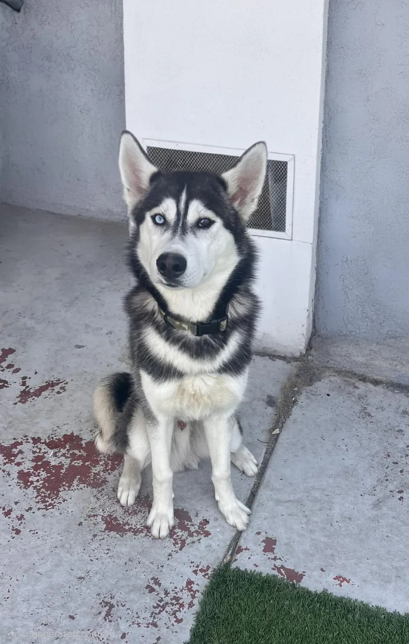 A young medium-sized male Black Siberian Husky dog named Jackson for adoption in Burbank, CA