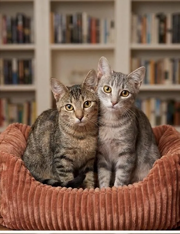 A baby small-sized female American Shorthair cat named Ruby & Sadie for adoption in East Orange, NJ