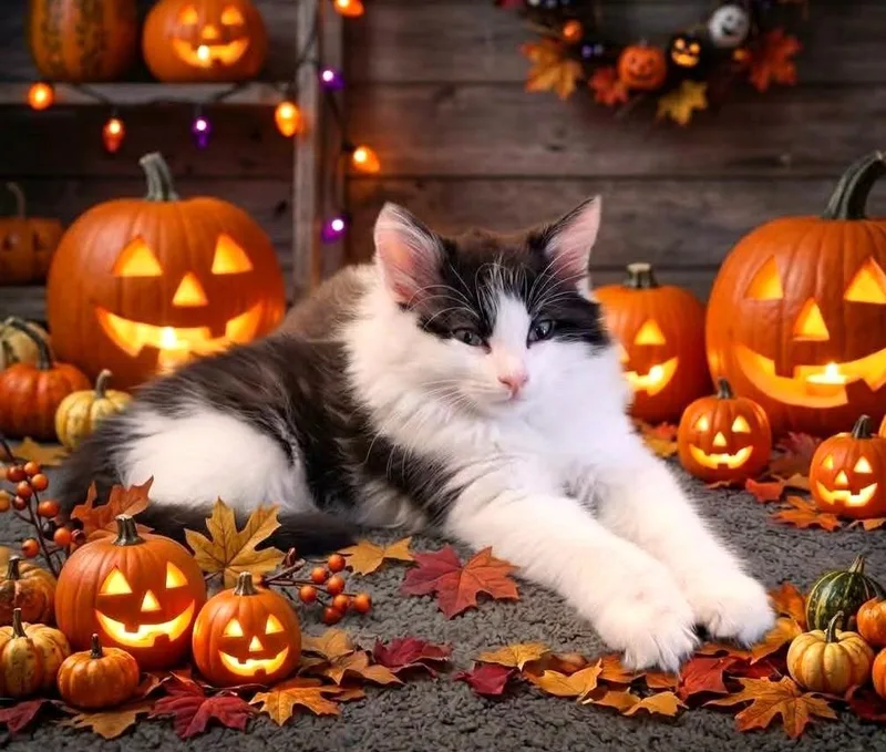A baby medium-sized male Domestic Long Hair cat named Edmund for adoption in New Albany, OH