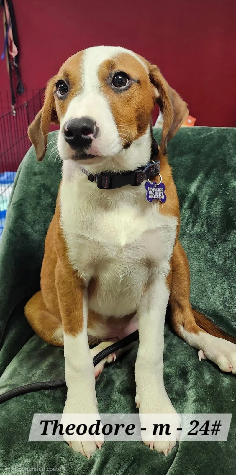 A baby medium-sized male Hound dog named Theodore for adoption in Hillside, IL