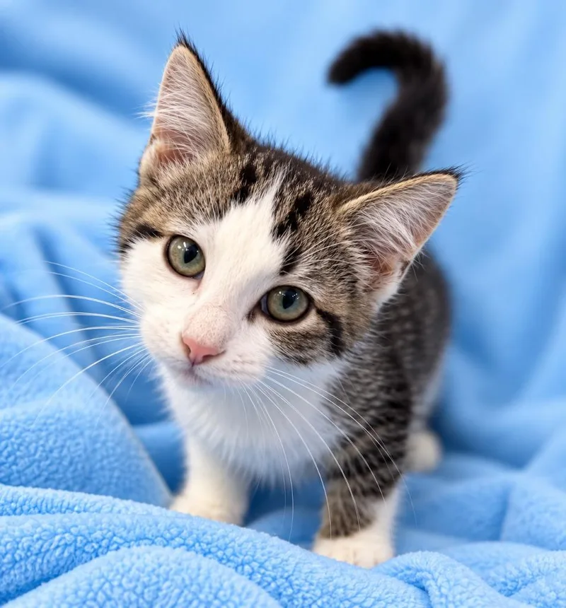 A baby small-sized female Domestic Short Hair cat named Berry for adoption in Lagrange, IN