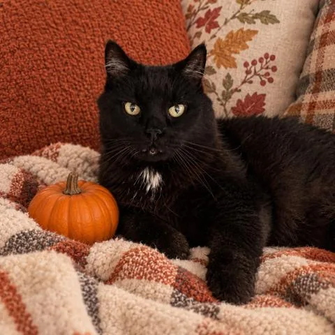 A senior large-sized male Black Domestic Medium Hair cat named Max for adoption in Hawthorne, CA