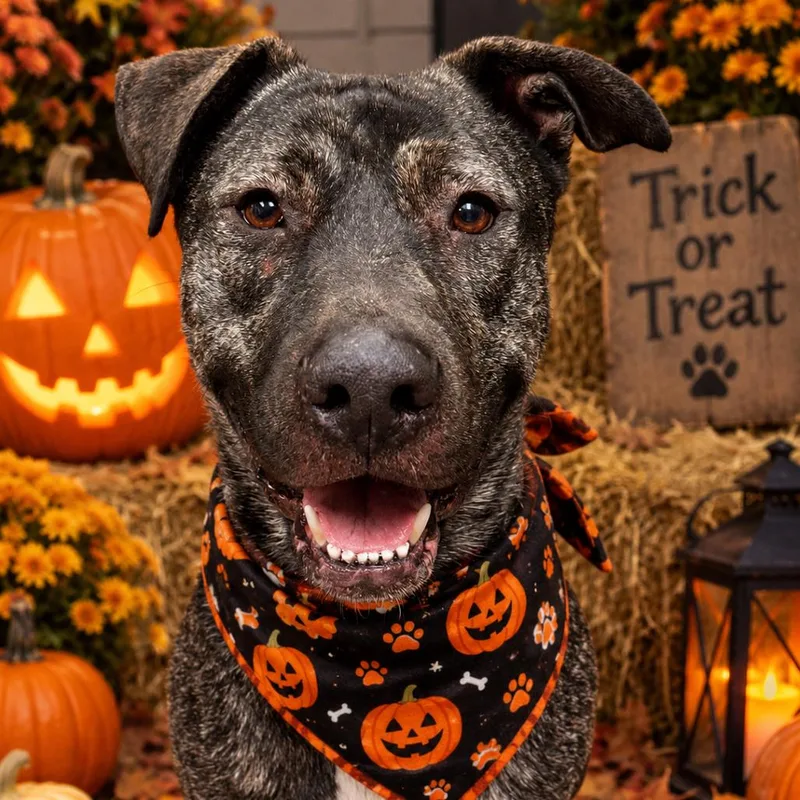 An adult large-sized male Brindle Shepherd dog named Bolton for adoption in Hinesville, GA