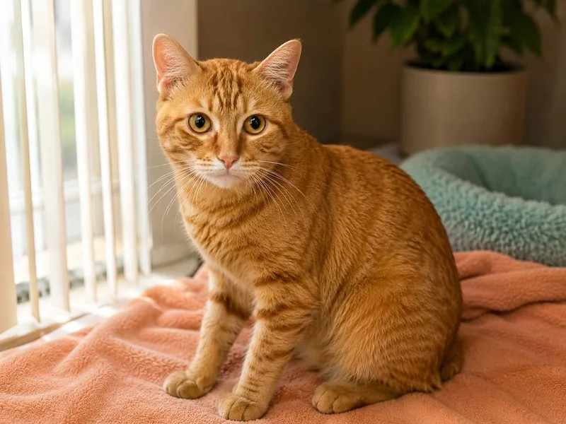 A young small-sized male Tabby (Orange / Red) American Shorthair cat named Dudley for adoption in Westwood, NJ