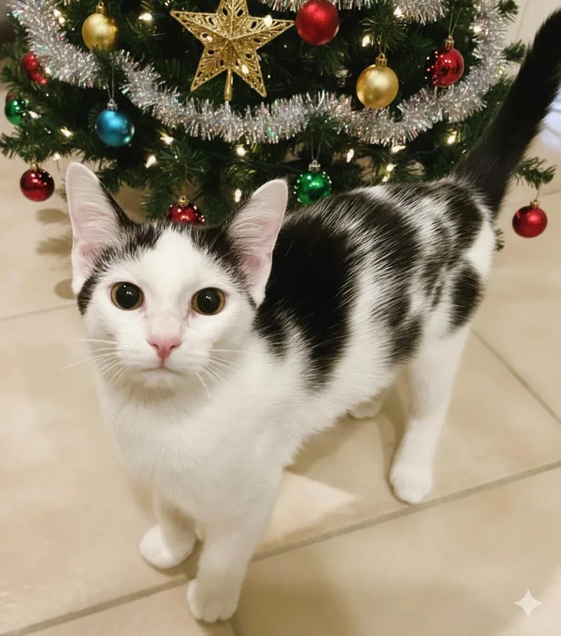 A baby medium-sized female Black & White / Tuxedo Domestic Short Hair cat named Marni for adoption in Mooresville, NC