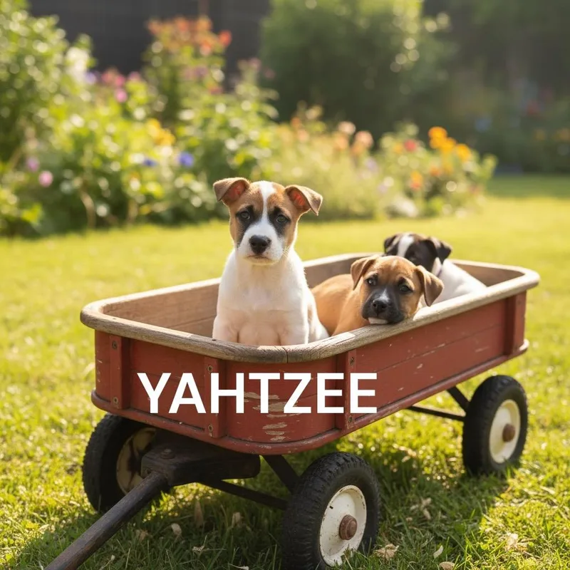 A baby medium-sized female Mixed Breed dog named Yahtzee pink for adoption in Charlotte, MI